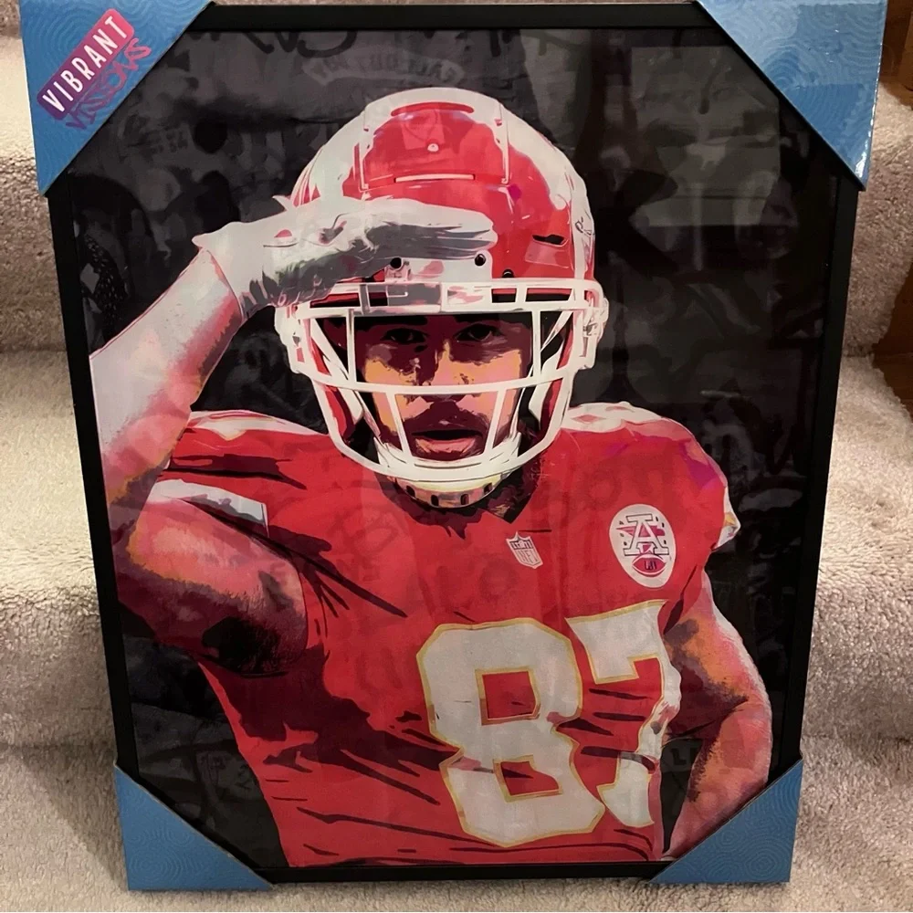 TRAVIS KELCE Vibrant Visions Sports Wall Art 87 Kansas City Chiefs 16x20 NEW NIB
